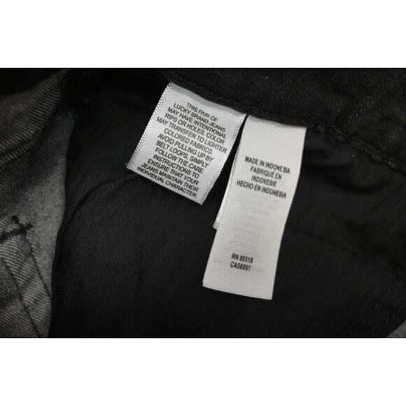 Lucky Brand 105 Slim Taper Stretch Zip Fly Black Denim Jeans Mens Sz 30 x 32 - Picture 8 of 9